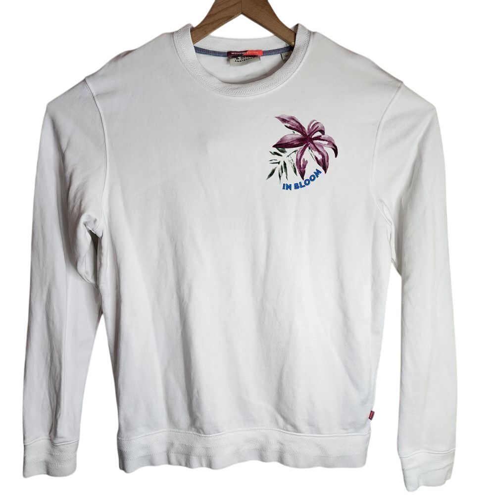 Scotch & Soda Pullover Sweatshirt Men's Large Weekend Edition Embroidered Floral - Picture 1 of 7